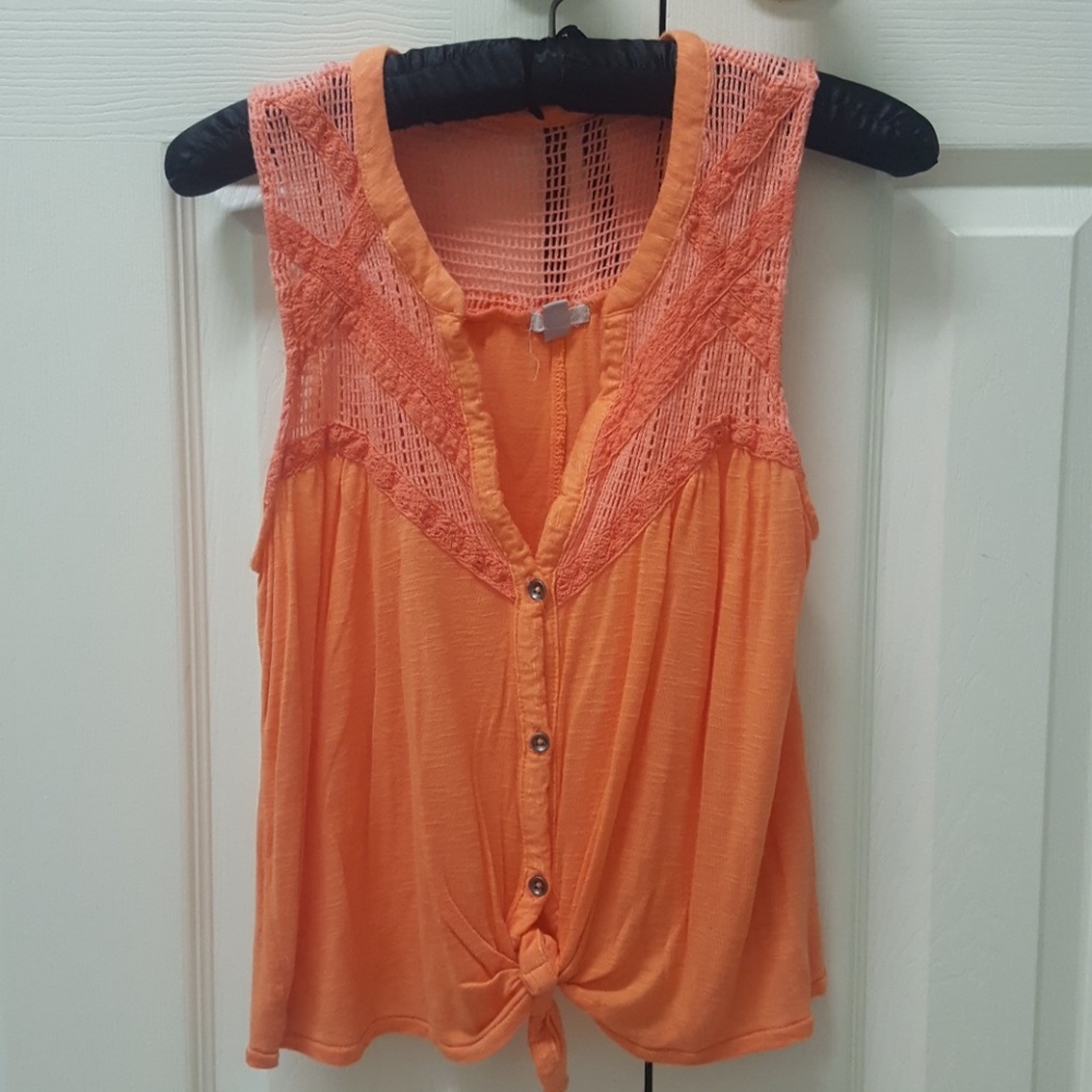 Urban Outfitters Coral Orange Tank Top